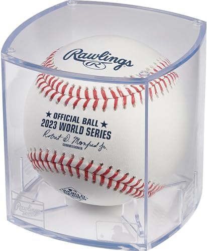 2023 MLB World Series Logo Unsigned Rawlings Baseball with Case - MLB Baseballs