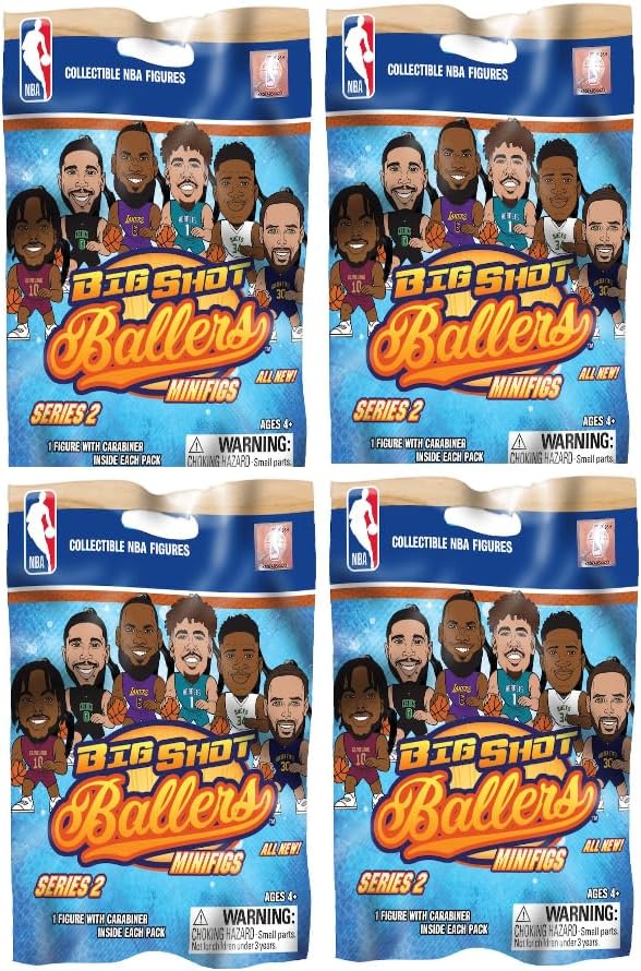 Teenymates Party Animal Big Shot Ballers 2022-23 NBA Series 2 Figures Blind Bags Gift Set Party Bundle - 4 Pack