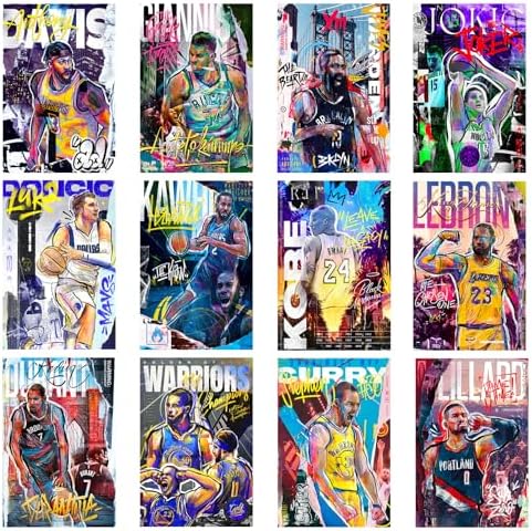 BatwhO sports star poster Anthony Davis James Harden Kawhi Leonard Kevin Durant KOBE lebron james Luka Doncic Nikola Jokic Stephen Curry Room Decor Gift Unframe 08x12