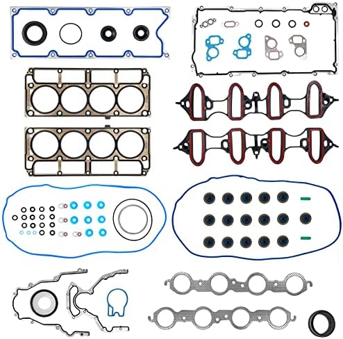 Head Gasket Set, Compatible with 2002-2011 Chevy Silverado Tahoe Avalanche Express Suburban, GMC Sierra Savana Yukon Envoy, Buick Cadillac Isuzu 4.8L 5.3L V8 CS9284, HS26191PT MLS Engine Gasket Kit