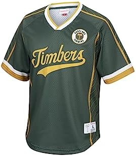 Mitchell & Ness Men's MLS Portland Timbers Soccer Sublimated Mesh V-Neck Shirt