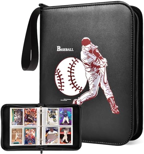 Baseball Cards Binder Trading Card Sleeves Holder for Topps 2023/2022/ 2021 Cards, 440 Pockets Football Sports Cards Album Book for TGG, Display Storage Collection Protector - Black