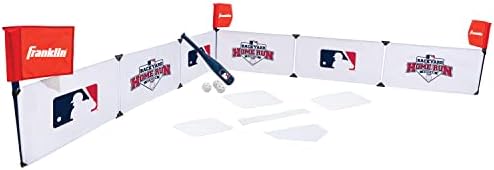 Franklin Sports MLB Kids Backyard Baseball Stadium - Kids Plastic Baseball Set with Home Run Walls, Plastic Baseball Bat, Plastic Baseballs + Throw Down Bases - 14' Fence for Backyard Diamond