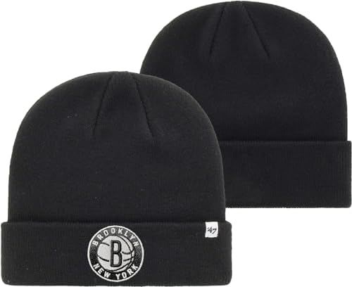 '47 NBA Unisex-Adult Primary Logo Cuffed Knit Primary Logo Team Color Beanie Hat Cold Weather Hat, One Size