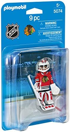 Block shots with Playmobil: Chicago Blackhawks goalie!