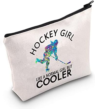 TSOTMO Hockey Sports Zipper Pouch Ice Hockey Gift Hockey Designs Hockey Like A Normal But Cooler Cosmetic Bag For Women (Hockey G)