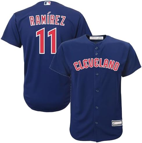 OuterStuff Jose Ramirez Cleveland Guardians MLB Kids Youth 8-20 Navy Alternate Player Jersey