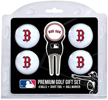 Team Golf MLB Regulation Size Golf Balls (4 Count) & Divot Tool with Removable Double-Sided Magnetic Marker