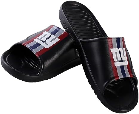 FOCO New York Giants NFL Men's Slip On Shower Slide Slippers With Team Logo