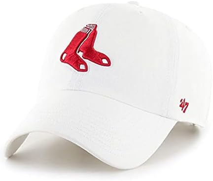 '47 Boston Red Sox White Alternate Clean Up Adjustable Hat, Adult One Size Fits All