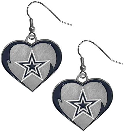 Siskiyou Sports NFL unisex-adult Heart Dangle Earrings