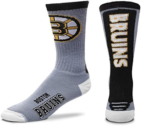 For Bare Feet NHL Mens Cool Grey Jump Key Crew Socks