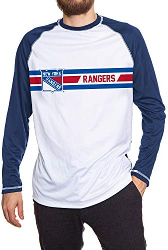 Calhoun Mens Officially Licensed NHL Striped Long Sleeve Rashguard